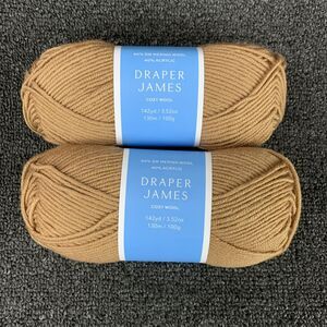 Lot Of 2 Draper James Cozy Wool, Dark Sand Merino Wool And Acrylic Yarn New